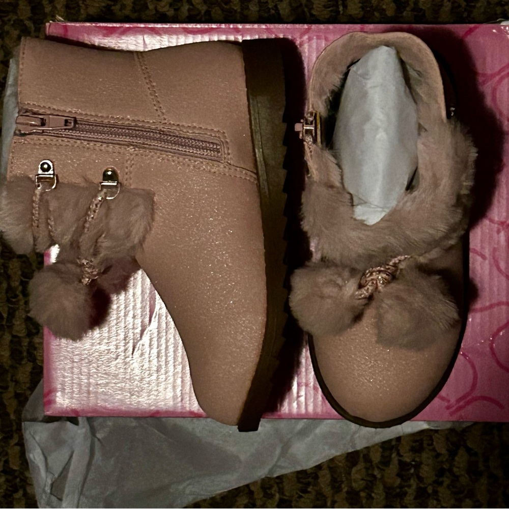 Sugar Kids' Fur-Trimmed Boots - Pink